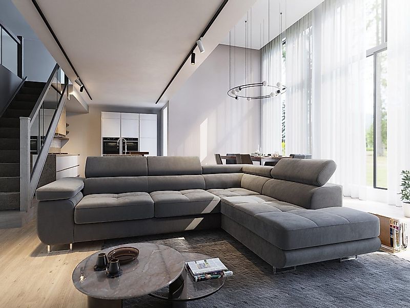 Masseno Ecksofa SELVA mit Schlaffunktion L-Form, Sofa mit Bettkasten günstig online kaufen