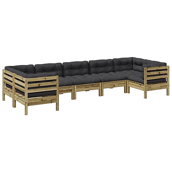 vidaXL 7-Tlg Garten-Sofagarnitur mit Kissen Kiefernholz Imprägniert 3299624 günstig online kaufen