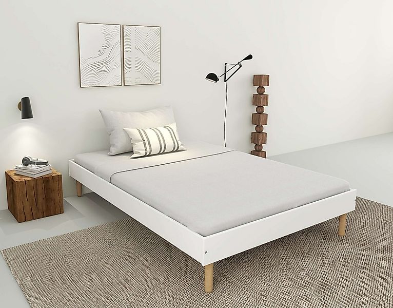 OTTO home Bett Dagmar, Bettgestell, Futonbett, Füße aus Massivholz (140cm L günstig online kaufen
