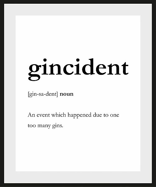 queence Bild "gincident", (1 St.), HD Premium Poster-Druck inkl. Holzrahmen günstig online kaufen