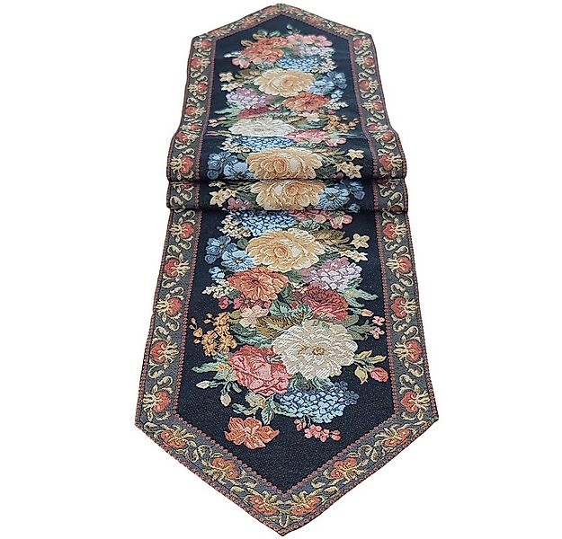 matches21 HOME & HOBBY Tischdecke Tischläufer Gobelin Blüten Bordüre gewebt günstig online kaufen