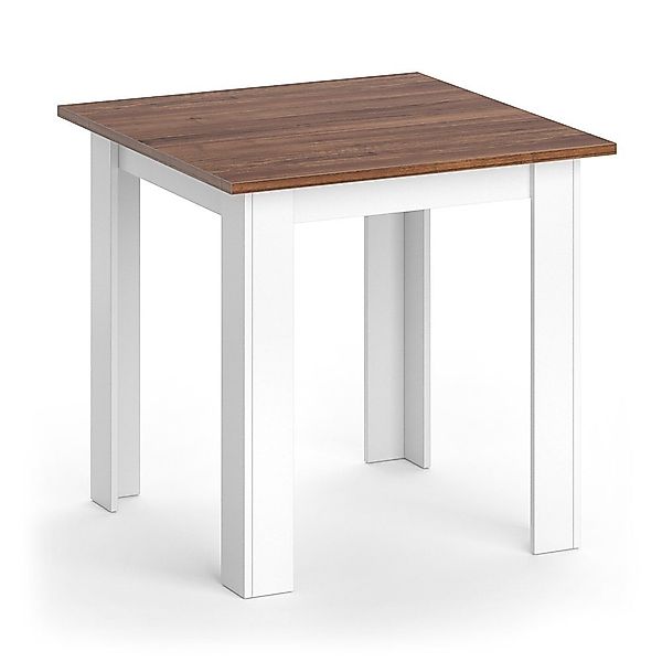 Vicco Esstisch Karlos, Weiß/Nussbaum, 80 x günstig online kaufen
