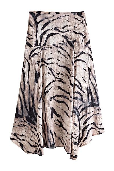 Next Midirock Asymmetrischer Midirock aus Satin in Knitteroptik (1-tlg) günstig online kaufen