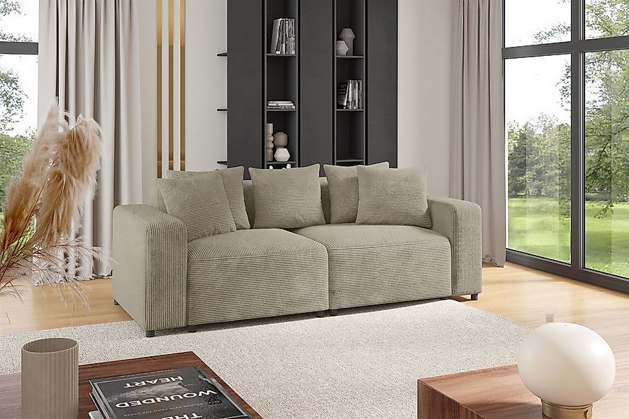 Fun Möbel 2-Sitzer Sofa Designersofa MEGAN 2-Sitzer in Stoff Poso, inkl. 5 günstig online kaufen