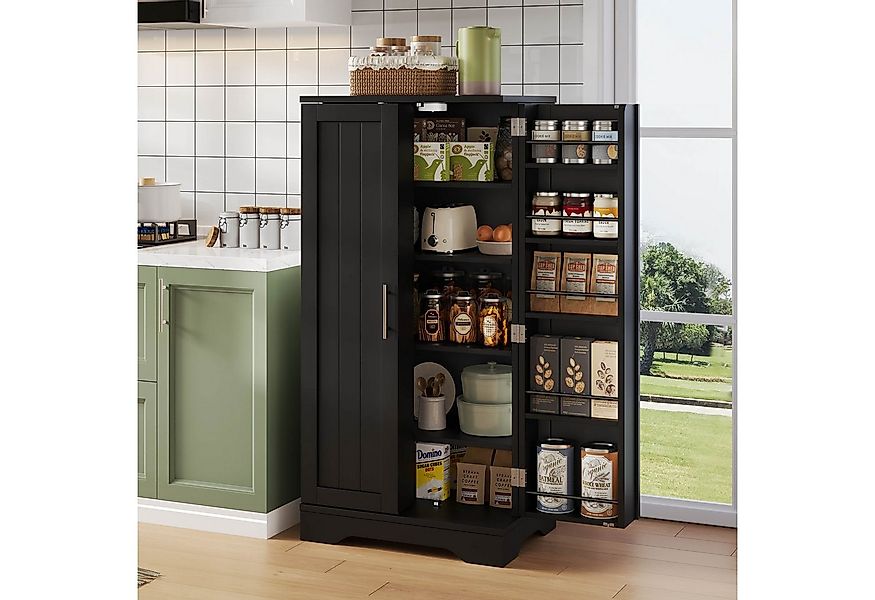 Flieks Mehrzweckschrank Hochschrank mit LED-Sensorlicht und verstellbaren R günstig online kaufen