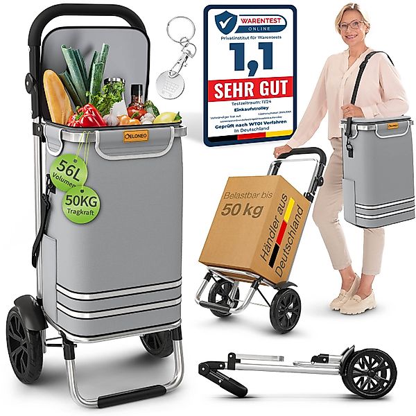 ELONEO Einkaufstrolley klappbar, Einkaufswagen mit Kühlfach, 3in1 Trolley, günstig online kaufen