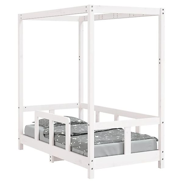 vidaXL Kinderbett Weiß 70x140 cm Massivholz Kiefer 834511 günstig online kaufen