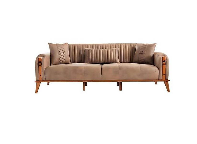 JVmoebel 3-Sitzer Perfekte 3-Sitzer Sofa Modern Holz Wohnzimmer Mobel Braun günstig online kaufen