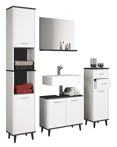 VCM Badmöbel-Set 4-tlg. Komplett Badmöbel Badschrank günstig online kaufen