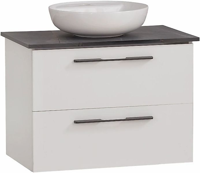 Schildmeyer Waschtisch "Maxim, Mattweiß + Marmor" 3 Stk. tlg. Made in Germa günstig online kaufen