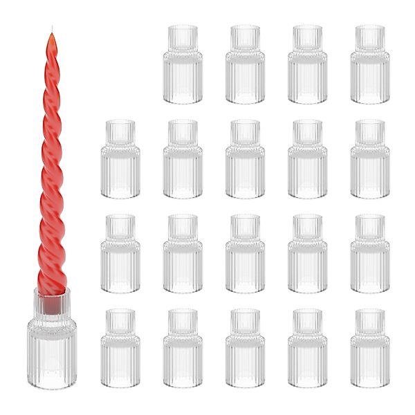 relaxdays Kerzenständer geriffelt 20er Set (20 günstig online kaufen