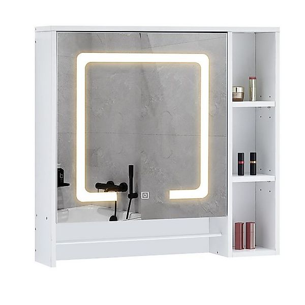 CLIPOP Badezimmerspiegelschrank Wandspiegel mit Touchschalter 74x70x15.5cm, günstig online kaufen