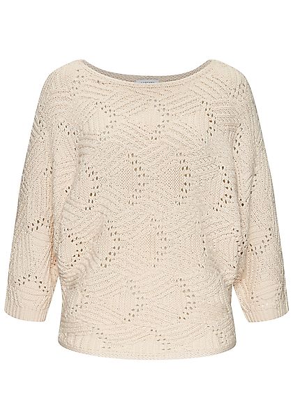 LASCANA Fledermauspullover, mit aufwendigem Strickmuster günstig online kaufen