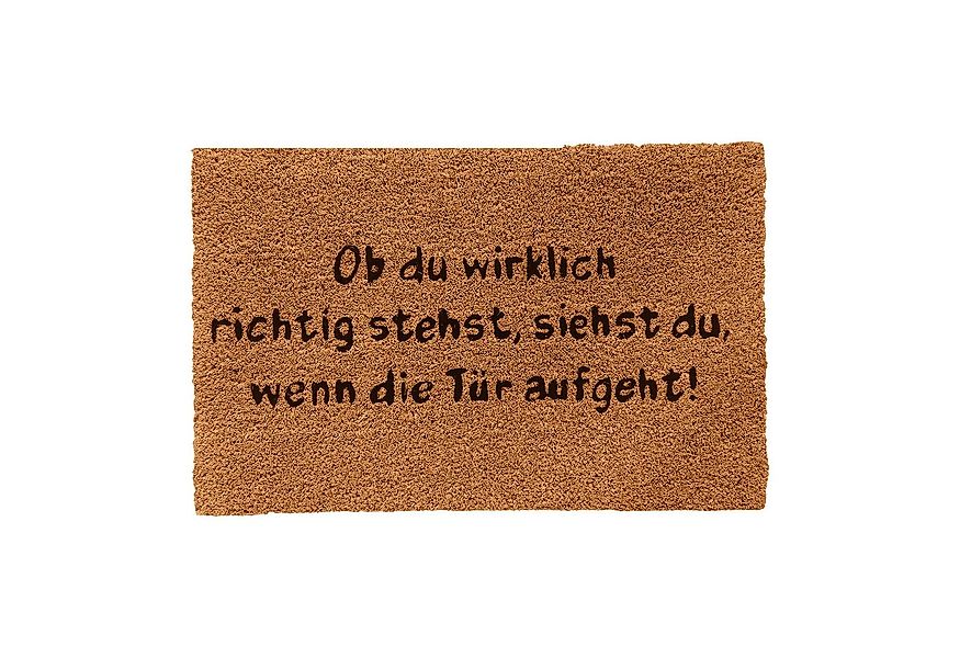 relaxdays Fußmatte Ob du wirklich richtig stehst, rechteckig, Höhe: 15 mm günstig online kaufen