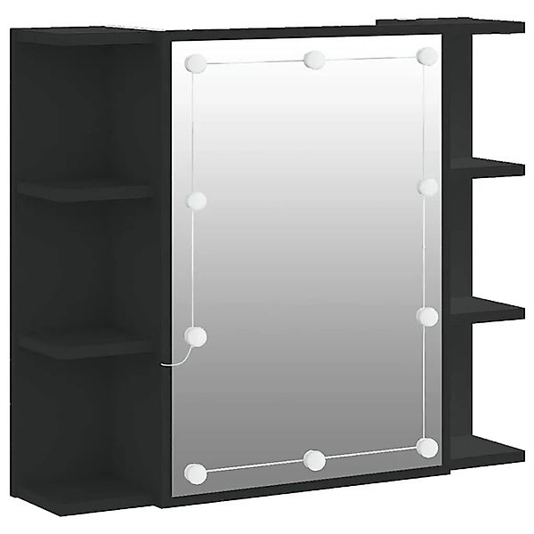 vidaXL Spiegelschrank mit LED Schwarz 70x16,5x60 cm 833536 günstig online kaufen