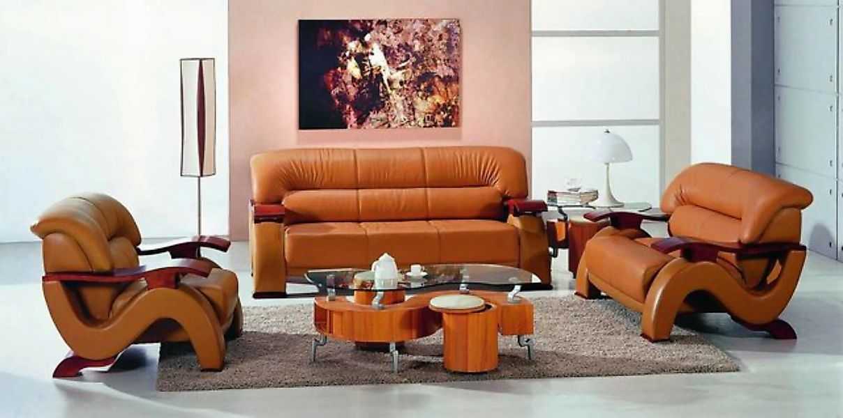 JVmoebel Sofa Couch Polster XXL Big Couchen Sofas Leder Sitz Design 3 Sitze günstig online kaufen