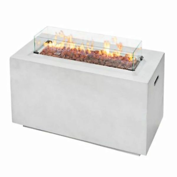 amare® AMARE Gasfeuerstelle Feuertisch outdoor rechteckig grau günstig online kaufen