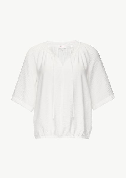 s.Oliver Kurzarmbluse Strukturierte Bluse im O-Shape günstig online kaufen