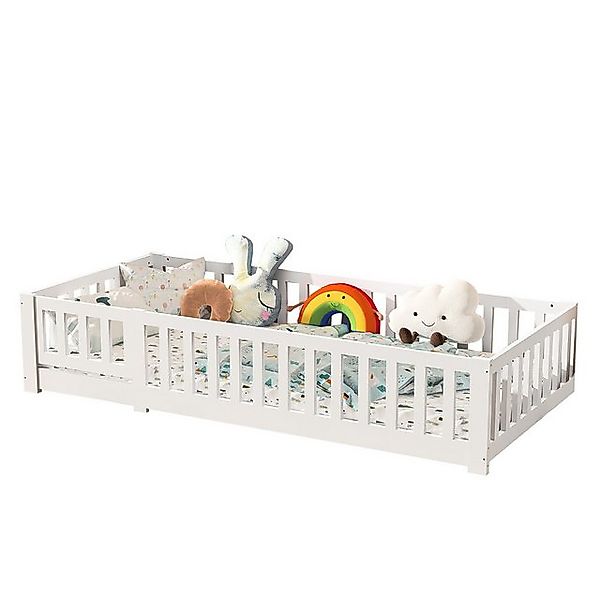 SEEZSSA Einzelbett Massivholzbett Holzbett Weiß Einzelbett günstig online kaufen