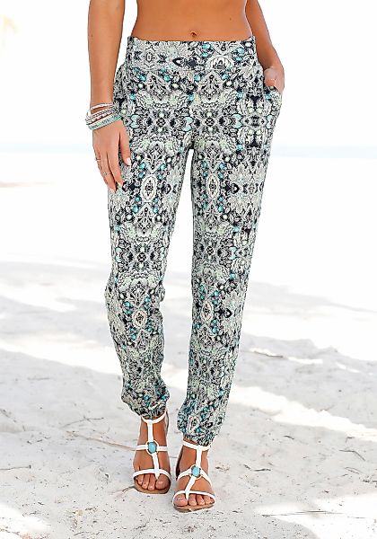 LASCANA Strandhose, mit Ethnoprint und Taschen, Sommerhose, Jerseyhose günstig online kaufen