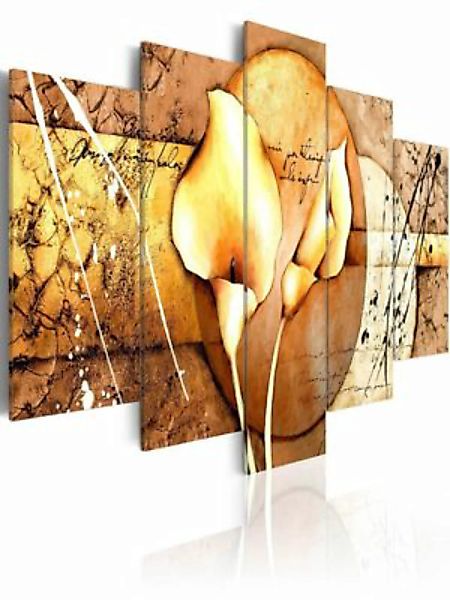 artgeist Wandbild The Secret of Calla Lily - Gold mehrfarbig Gr. 200 x 100 günstig online kaufen