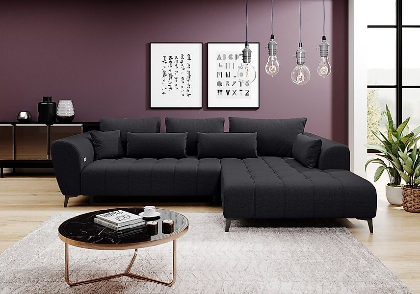 WERK2 Ecksofa Garay, XXL-Liegefläche: elektrisch ausziehbar auf ca. 228×126 günstig online kaufen