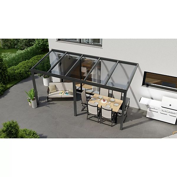 Terrassenüberdachung Professional 500 cm x 200 cm Anthrazit Struktur PC Kla günstig online kaufen