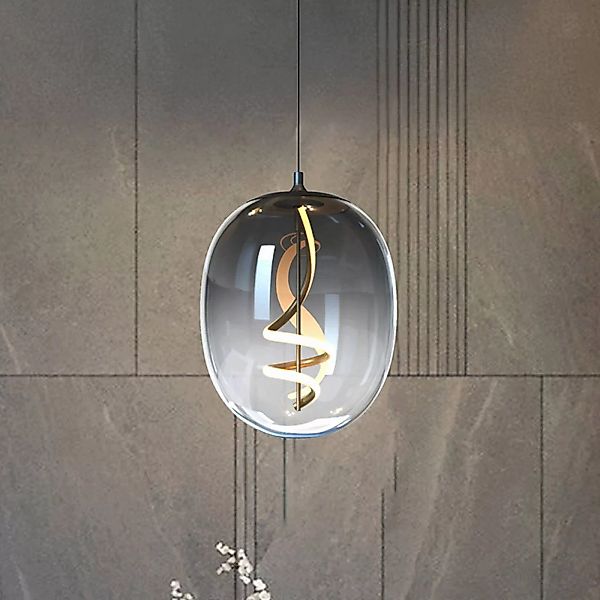 LED-Hängeleuchte Lilly, Glas, rauchgrau, Ø 28 cm, 4000 K günstig online kaufen
