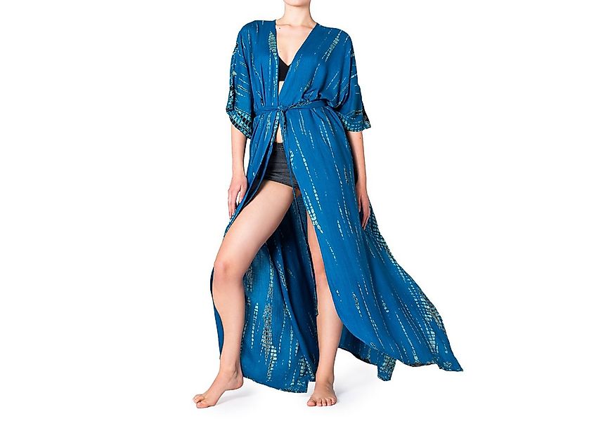 PANASIAM Tunikakleid Damen Kimono Maxi Strandkleid aus natürlicher Viskose günstig online kaufen