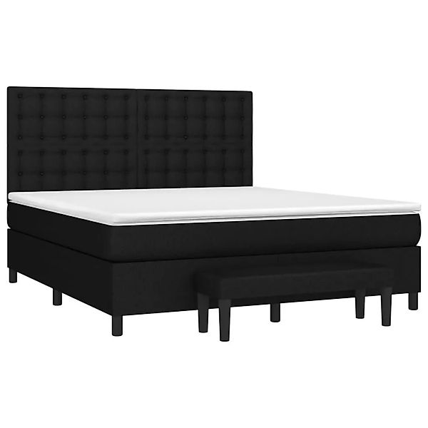 vidaXL Boxspringbett mit Matratze Schwarz 160x200 cm Stoff 3136927 günstig online kaufen