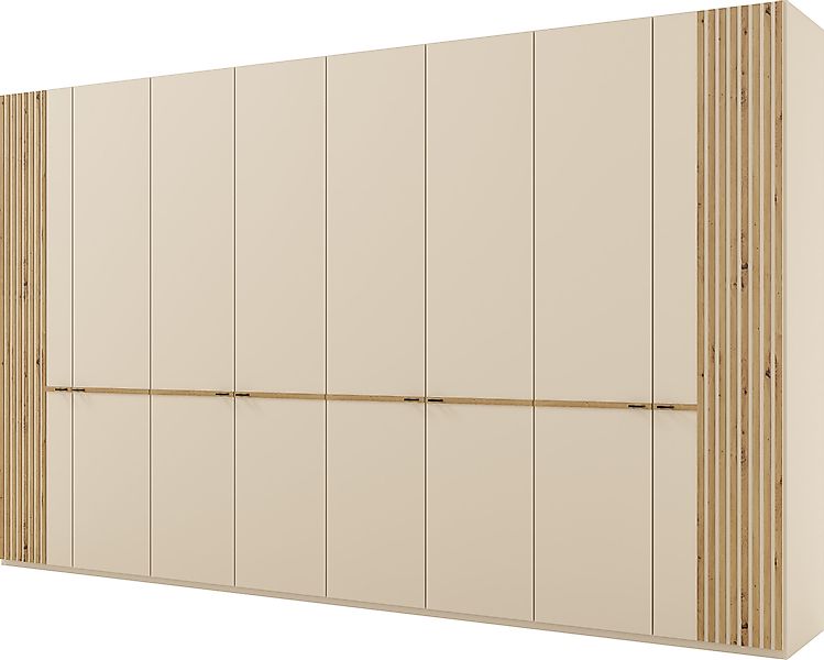 Musterring Drehtürenschrank "Isabelle" Lamellen in Eiche, Griffe in schwarz günstig online kaufen