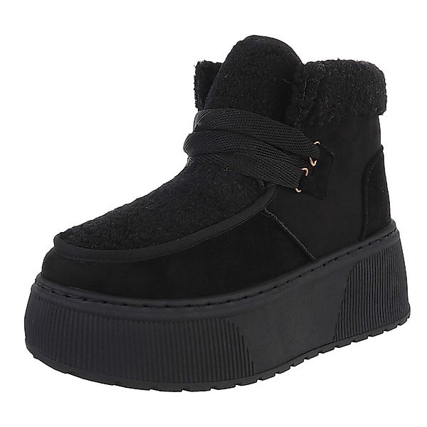 Ital-Design Modische Plateau-Stiefel mit Schnürung für günstig online kaufen