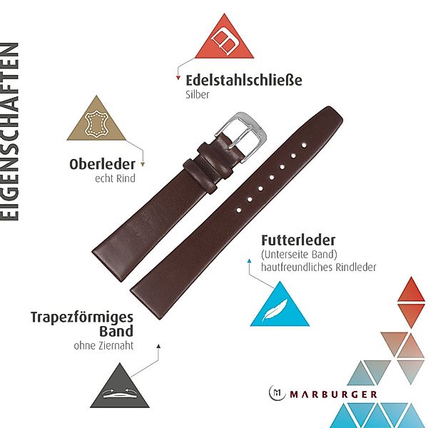 MARBURGER Uhrenarmband 20mm Leder günstig online kaufen