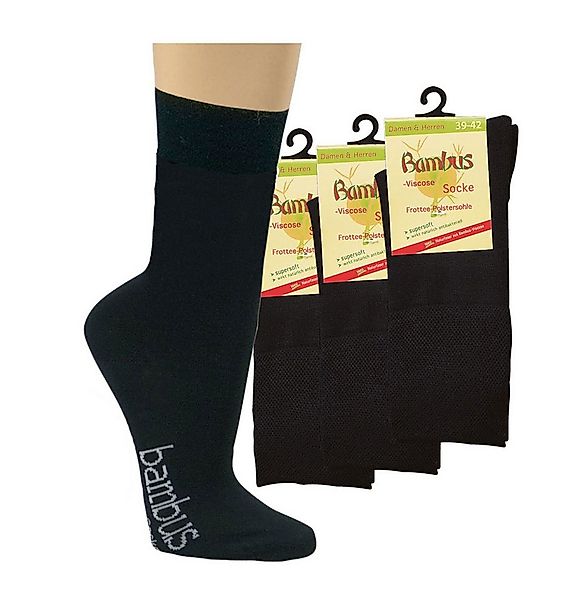 Wowerat Basicsocken 3 Paar Bambus Viskose Socken Wellness-Socken mit Polste günstig online kaufen