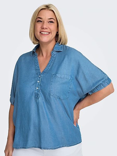 ONLY CARMAKOMA Jeansbluse "CARCHARIS LIFE CAP SLEEVE SHIRT PNT" im Denim Lo günstig online kaufen