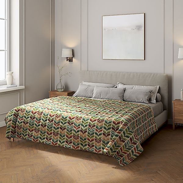 Tagesdecke mit Streifen-Steppung, grün- beige, Intenso Premium (144-17) günstig online kaufen