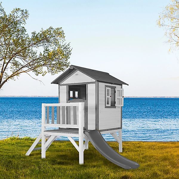 Axi Lodge XL Spielhaus klassisch mit Grauer Rutsche 167 x 240 x 189 cm günstig online kaufen