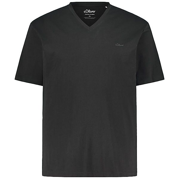 s.Oliver Basic-T-Shirt mit V-Ausschnitt Farbe schwarz Größe: 6XL günstig online kaufen