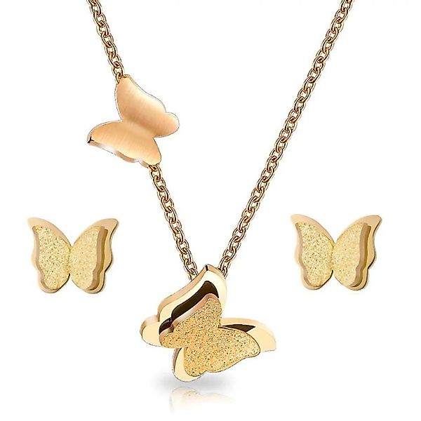 KARMA Schmuckset Damen Edelstahl Schmetterling Kette günstig online kaufen