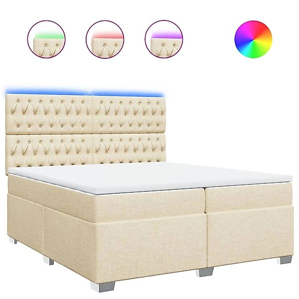 vidaXL Boxspringbett mit Matratze Creme 200x200 cm Stoff 3292907 günstig online kaufen