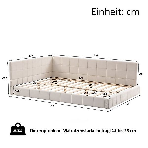 Celya Polsterbett Schlafsofa 140 x 200 cm Multifunktionsbett, mit Lattenros günstig online kaufen