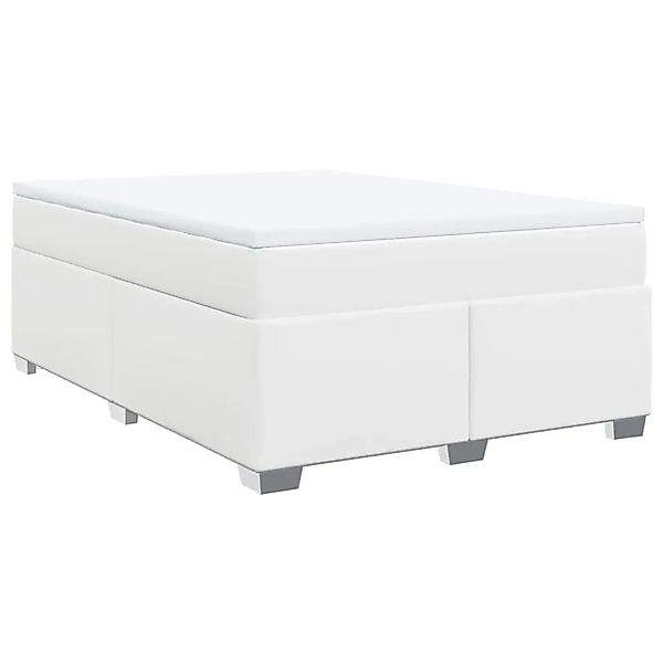 vidaXL Boxspringbett mit Matratze Weiß 140x200 cm Kunstleder 3285214 günstig online kaufen