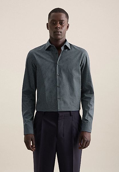 seidensticker Businesshemd "Slim", Slim Langarm Kentkragen Druck günstig online kaufen