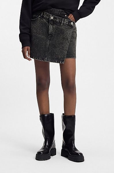 HUGO Blue Jeansrock Galaxy mit asymmetrischem Bund, Mini-Länge günstig online kaufen