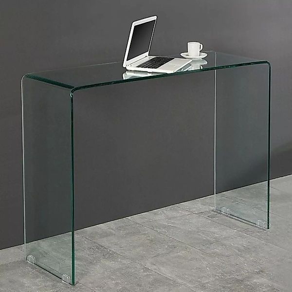 Schreibtisch MAYFAIR Glas transparent 100cm günstig online kaufen