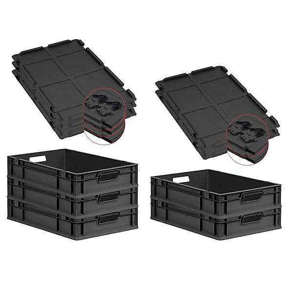 PROREGAL SuperSparSet 5x Eurobox Nextgen Grip Mit Scharnierdeckel Und Schwa günstig online kaufen