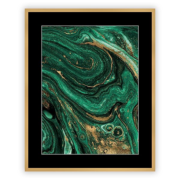 Bild Abstract Green&Gold II 40 x 50cm, 40 x 50cm günstig online kaufen