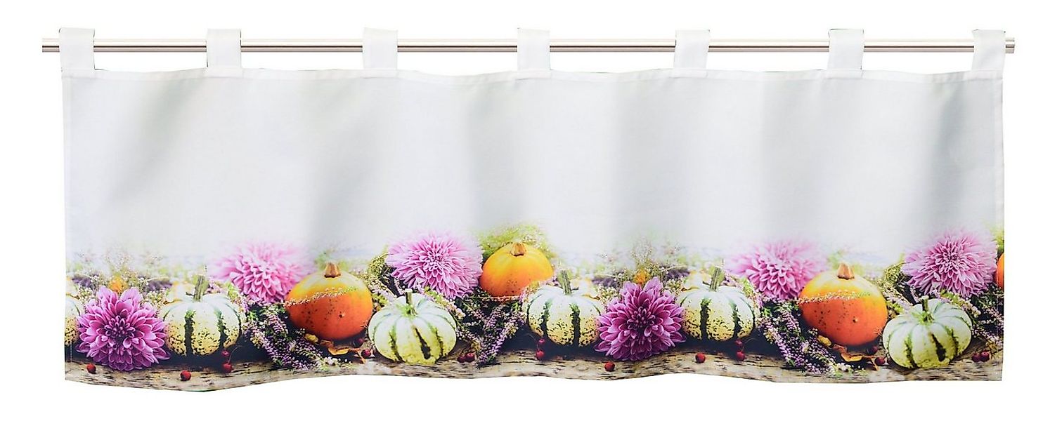 Delindo Lifestyle Scheibengardine Bistrogardine Kürbis mit schlaufen, Herbs günstig online kaufen