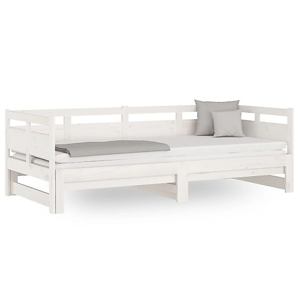 vidaXL Tagesbett Ausziehbar Weiß Massivholz Kiefer 2x(90x190) cm1279839 günstig online kaufen
