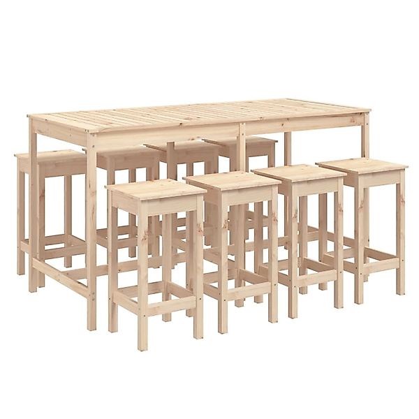 vidaXL 9-Tlg Gartenbar-Set Massivholz Kiefer 3154765 günstig online kaufen